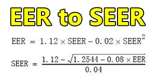 معادله تبدیل EER به SEER